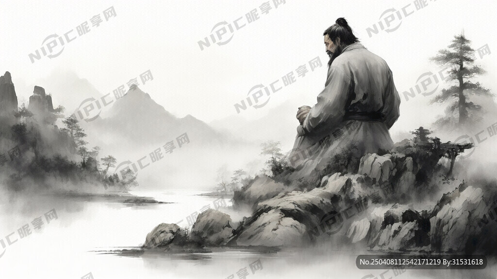 山谷 中国风 中国画 山水