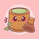 抹茶蛋糕插画
