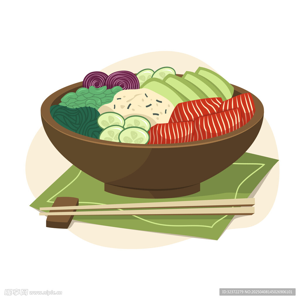 一碗蔬菜插画