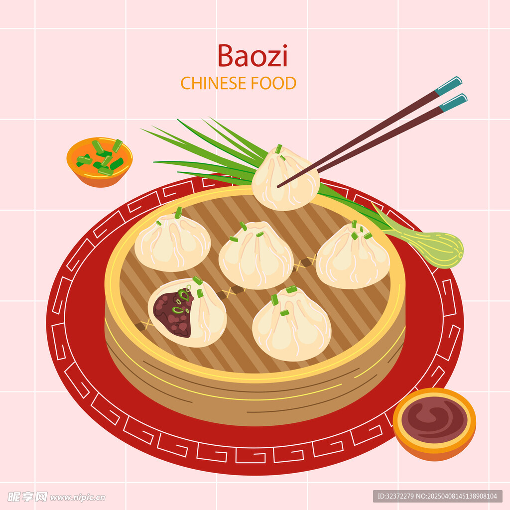 美食手绘插画