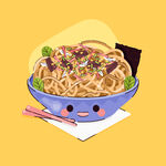 美食手绘插画