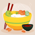美食手绘插画