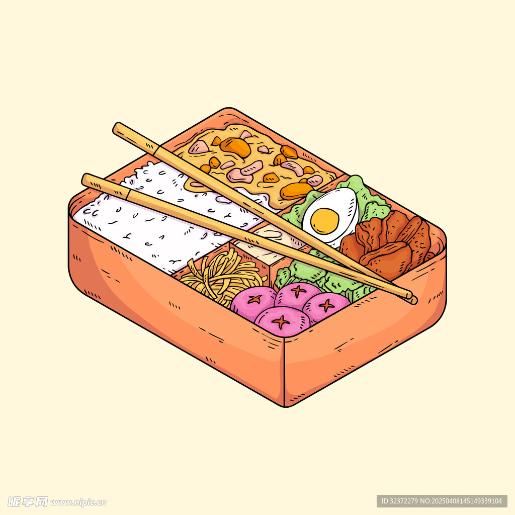 美食手绘插画