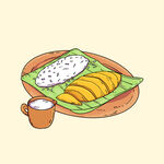 美食手绘插画