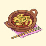 美食手绘插画