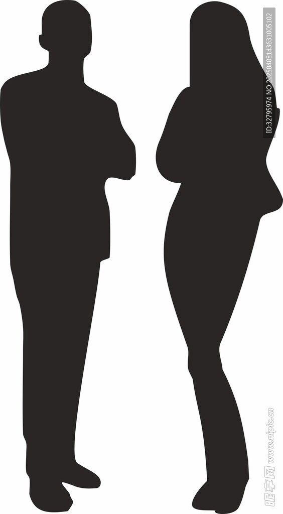 都市精英 男女剪影