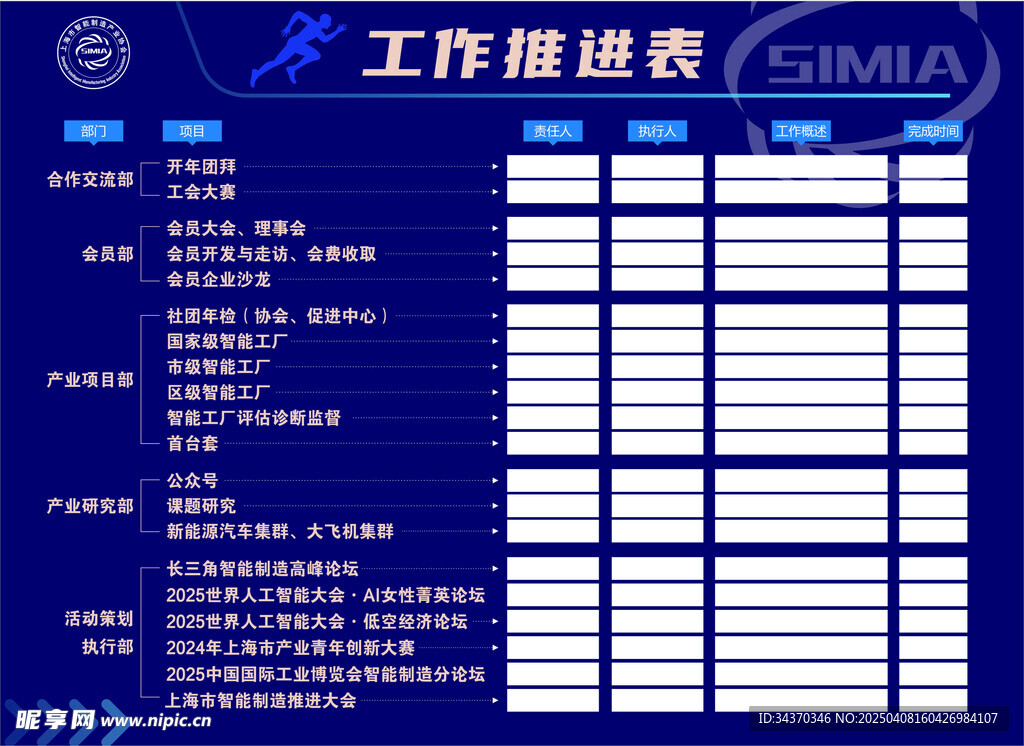 工作推进表