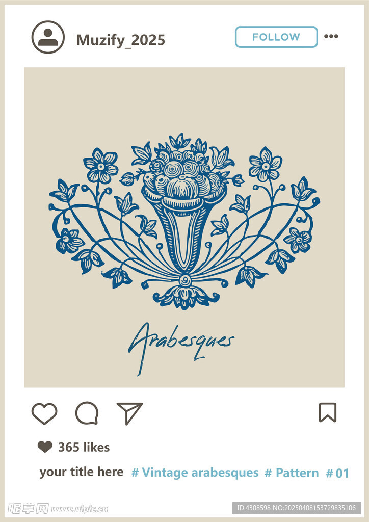 复古花纹手绘稿