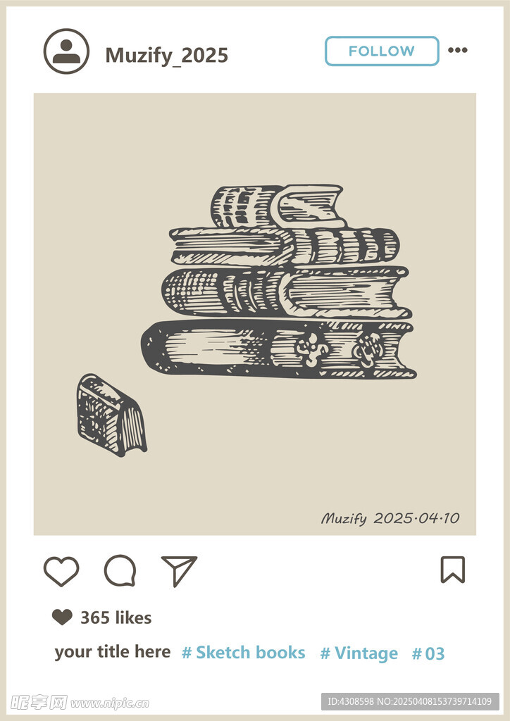 复古书籍手绘稿