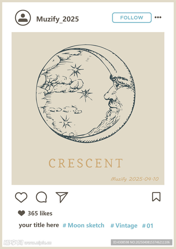 月亮手绘稿