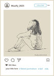 女孩背影手绘稿