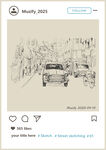 街边汽车手绘稿