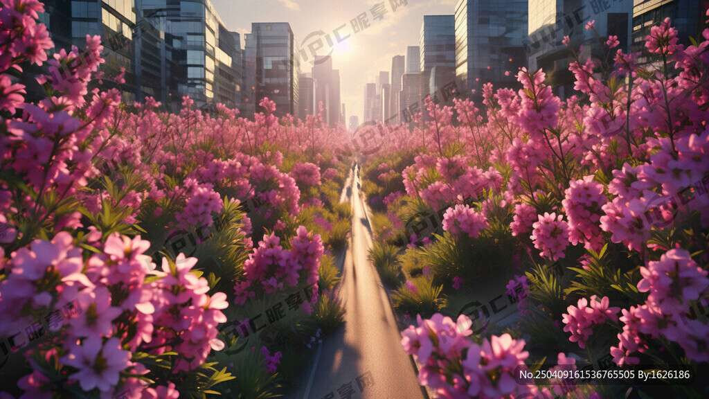 紫荆花海 城市 道路