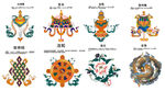 藏式吉祥八宝图彩色图