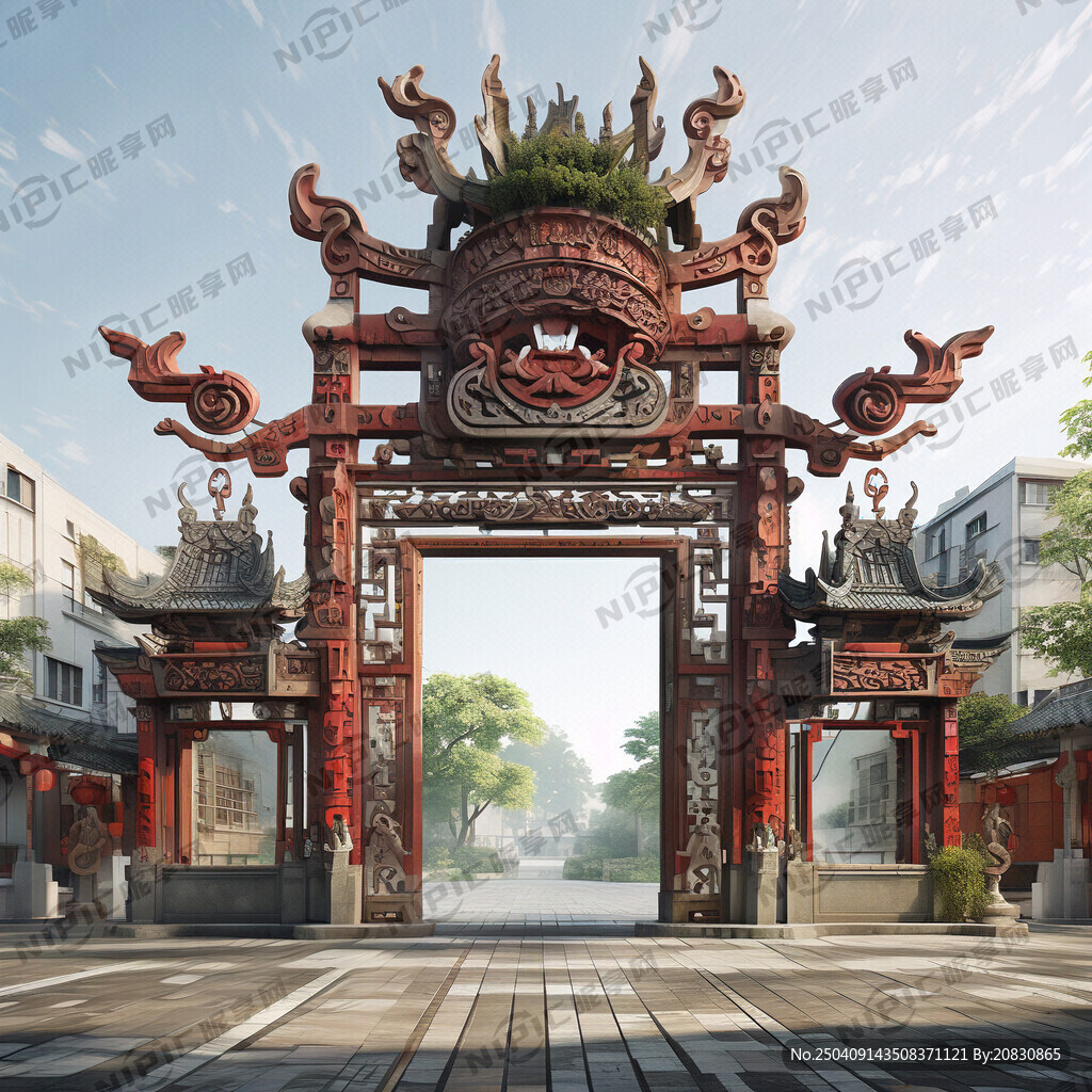 徽派门头效果图