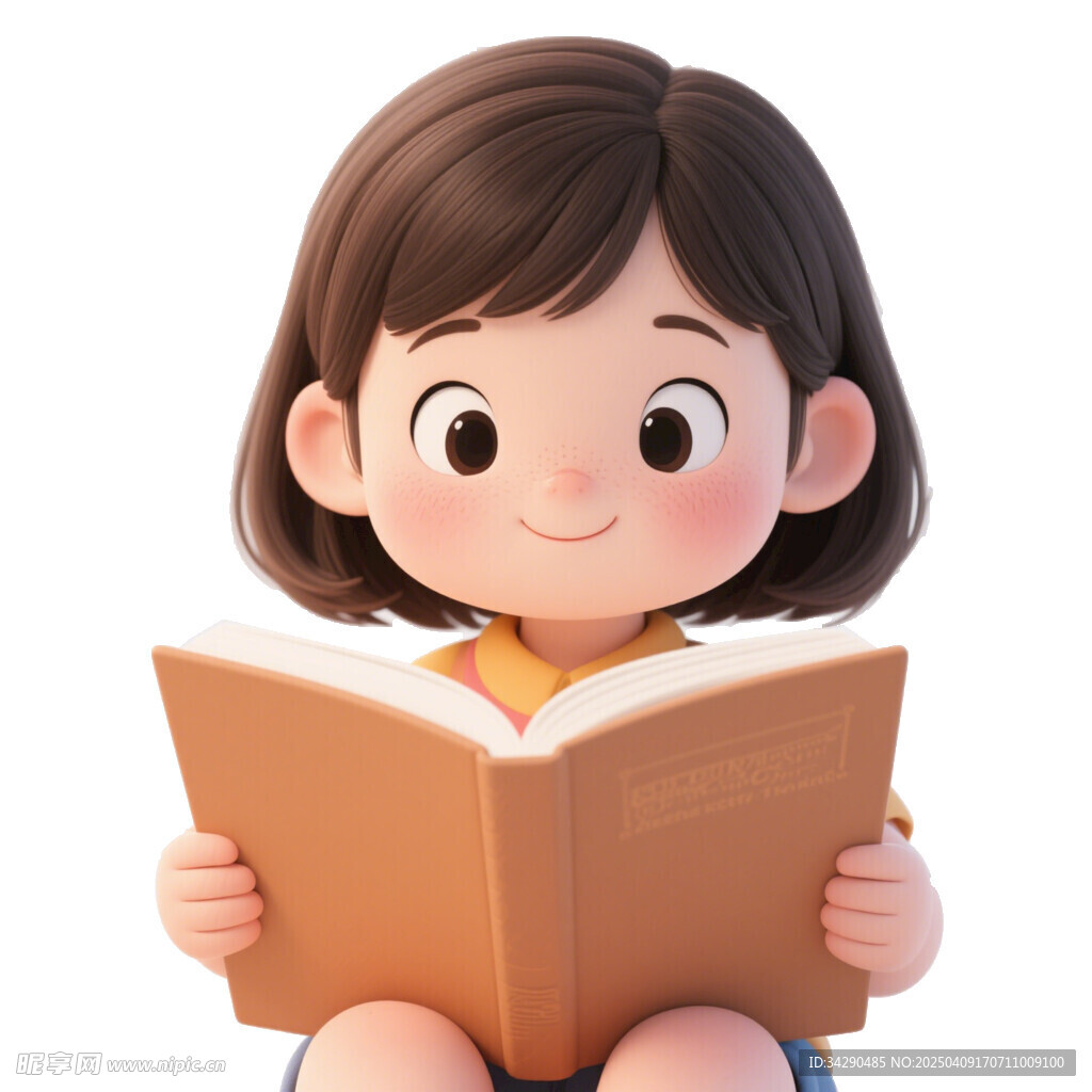 看书小女孩