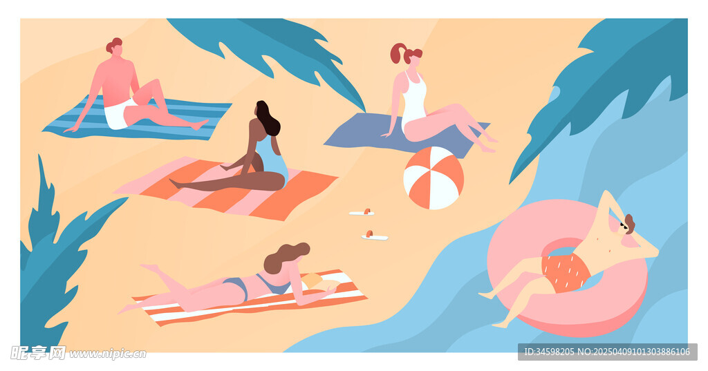 夏季沙滩插图