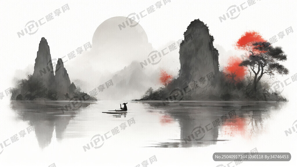 庭院照壁风景墙画