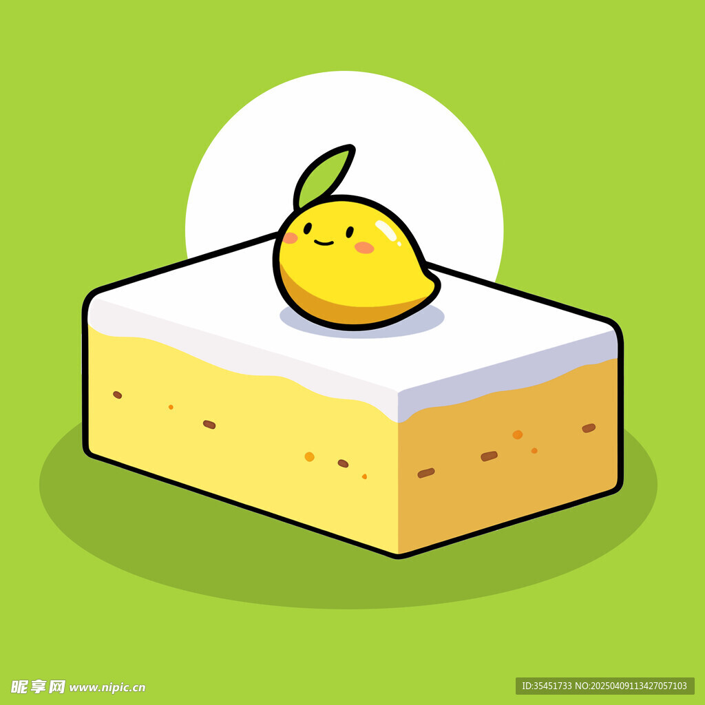 手绘卡通创意柠檬蛋糕