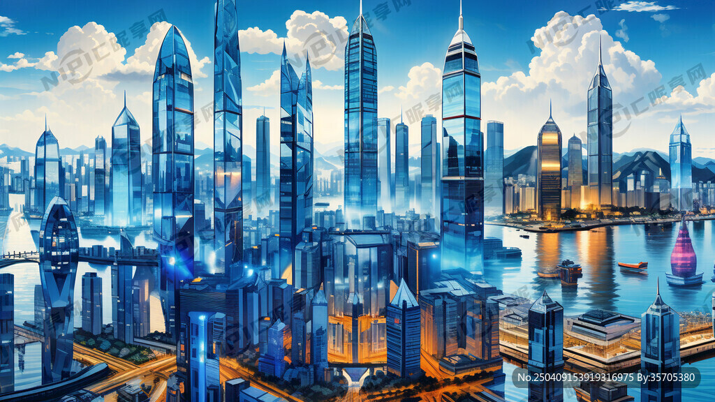 蓝色科技为背景