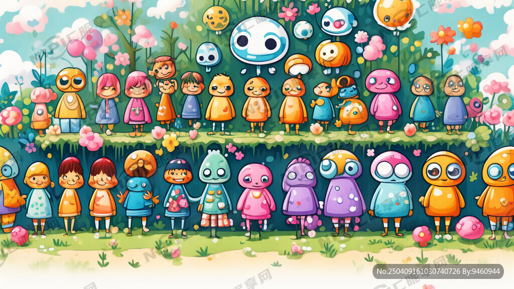 小清新背景  卡通人物