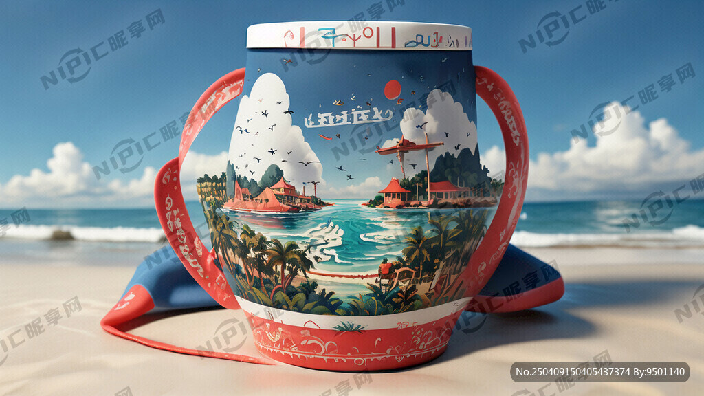 三亚天涯海角款杯套设计