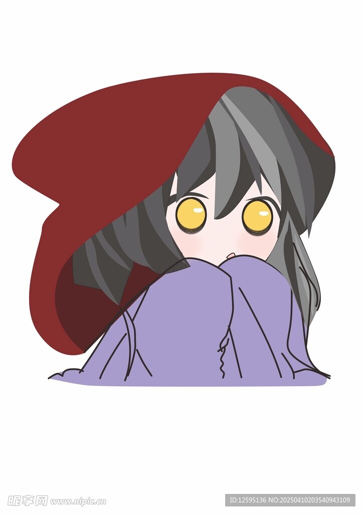 蜷缩害怕的小女生