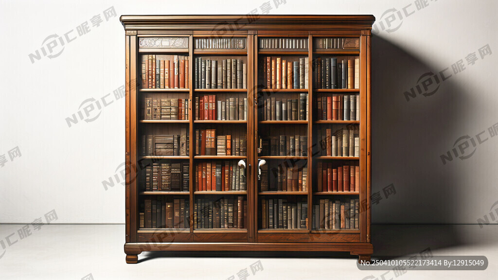 60年代比较老旧的大书橱正面图