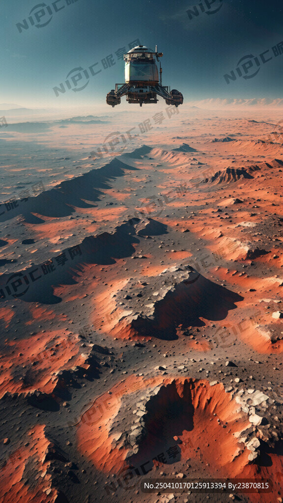 鸟瞰航拍荒野火星地貌