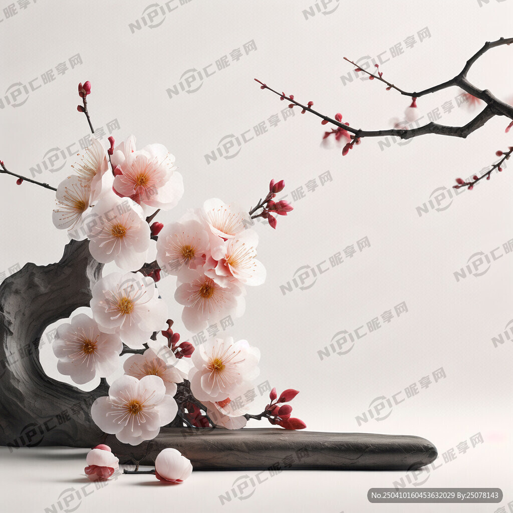 高清东方极简复古意境 一束梅花