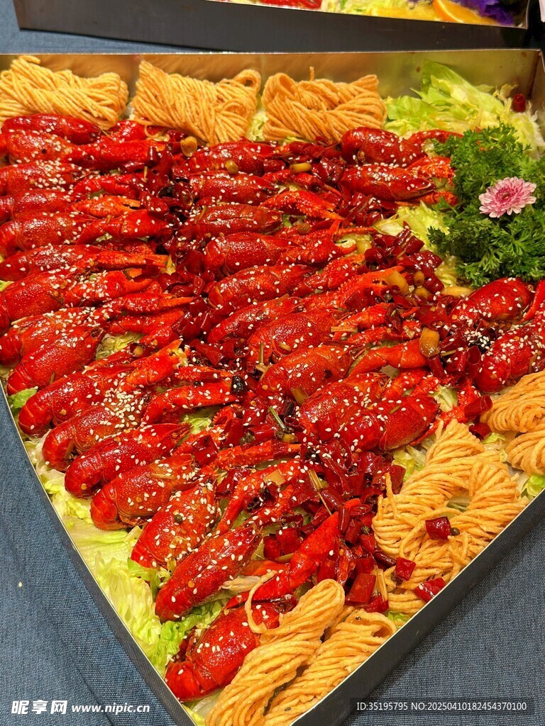 满满一盘美味诱人小龙虾