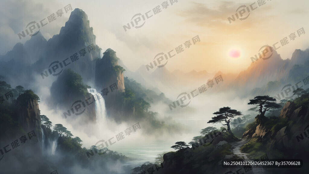 包含旭日东升、突出迎客松、突出