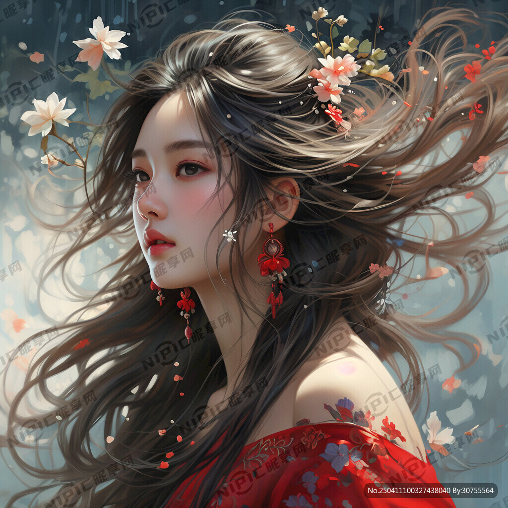 美女 头 长发 美丽 轮廓