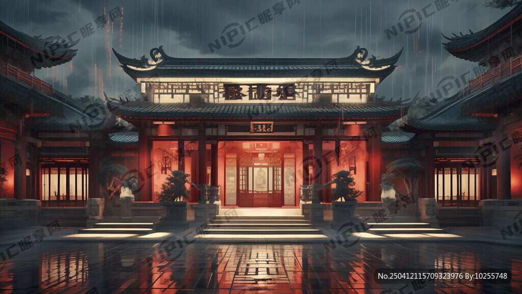 民国时期阴森诡异的酒店的外景