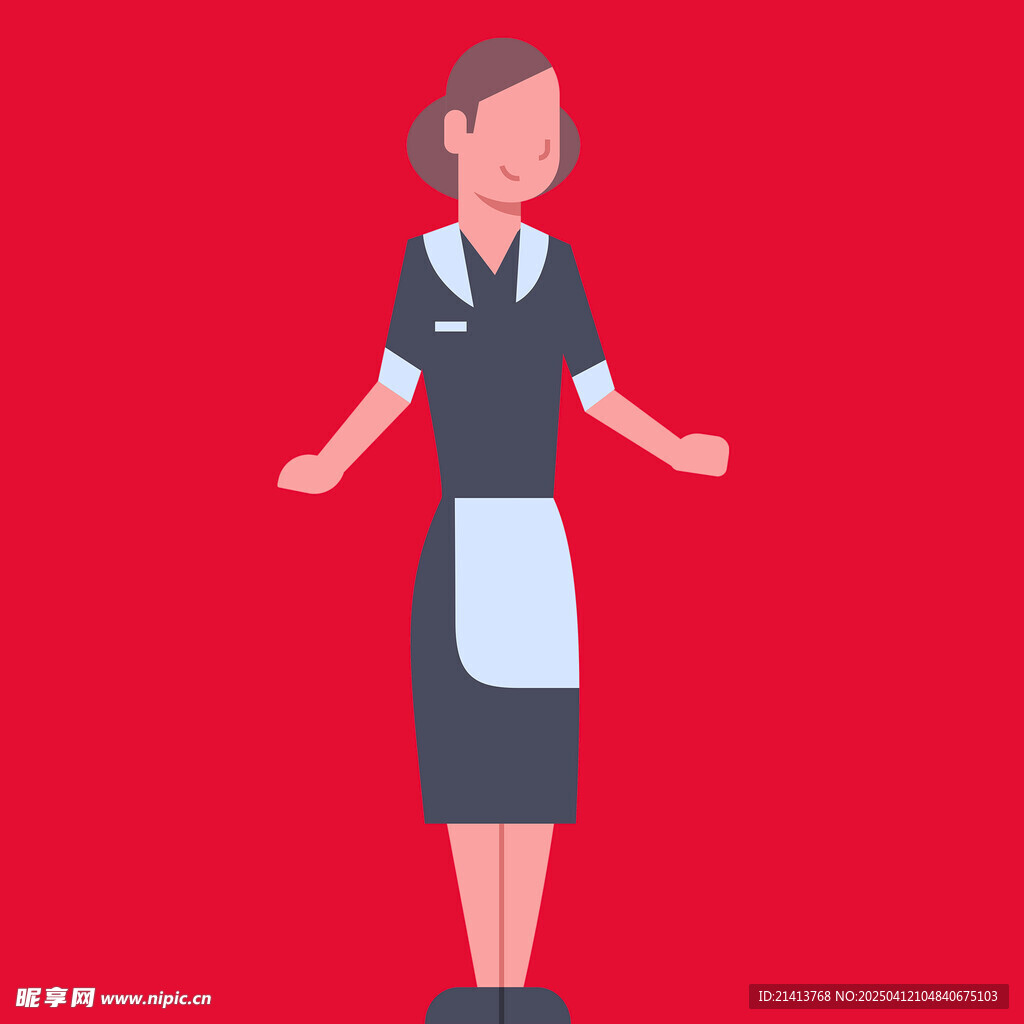 手绘服务员