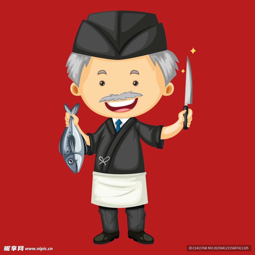 手绘卡通厨师