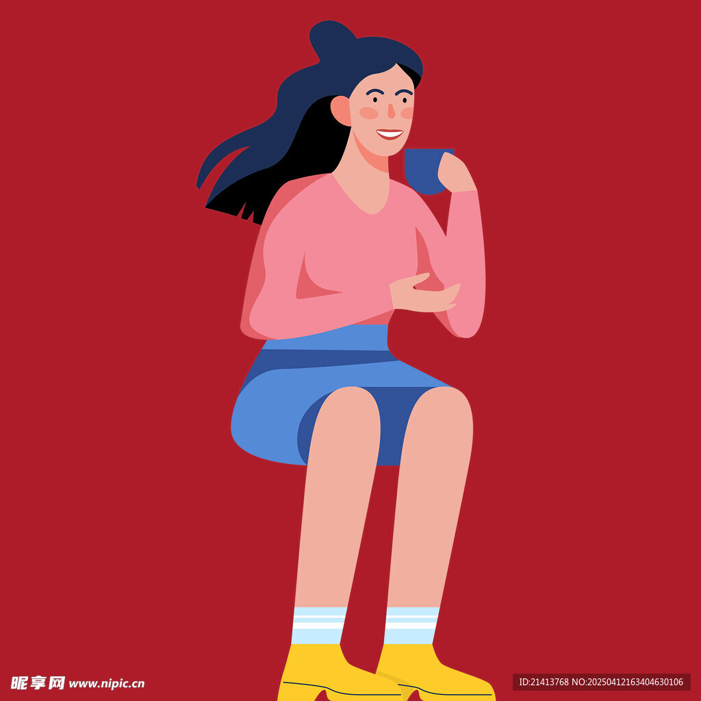 喝咖啡女孩