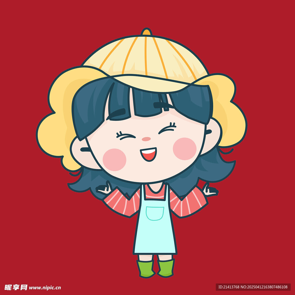 开心欢呼女孩
