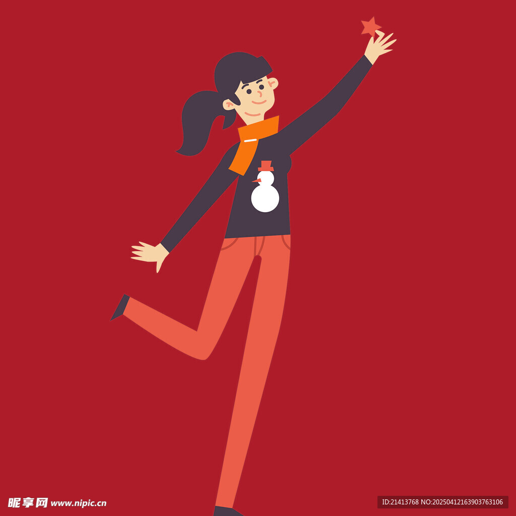 开心欢呼女孩
