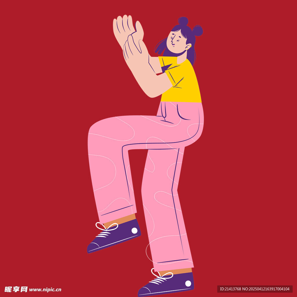 开心欢呼女孩