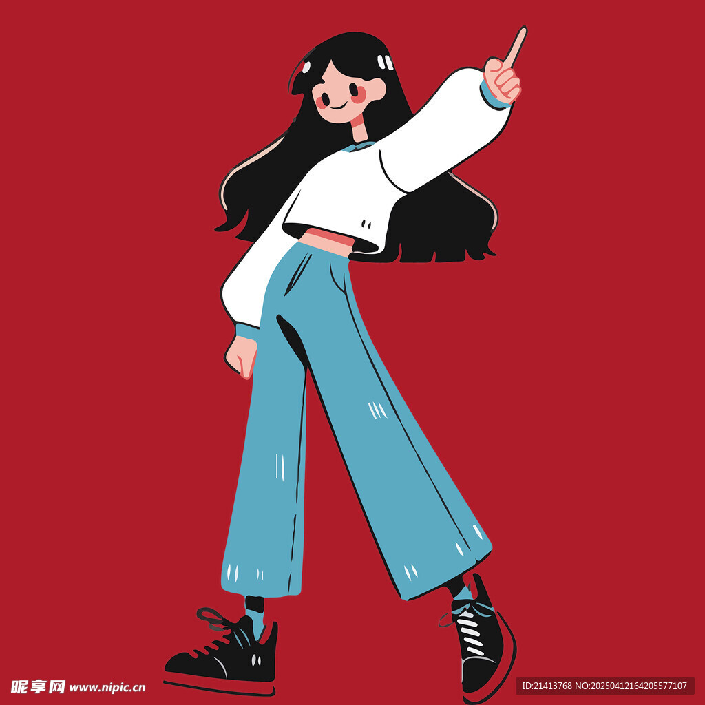 开心欢呼女孩