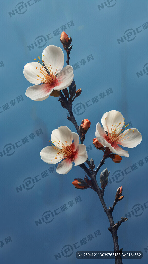 零散几朵杏花 概念插画