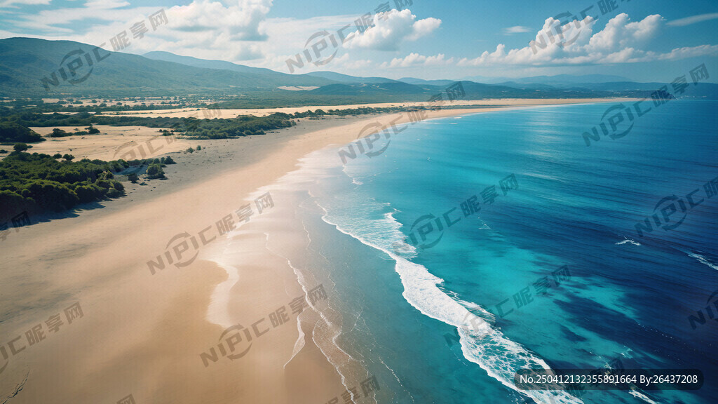 浅蓝色大海 沙滩 俯瞰
