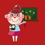 手绘教师人物