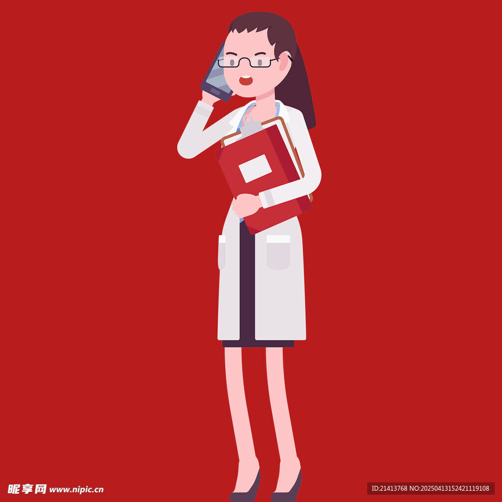 手绘教师人物