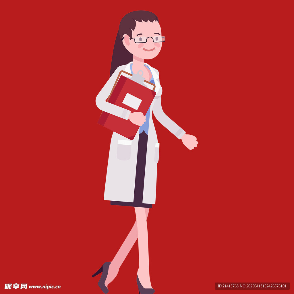 手绘教师人物