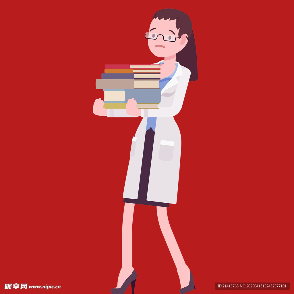 手绘教师人物