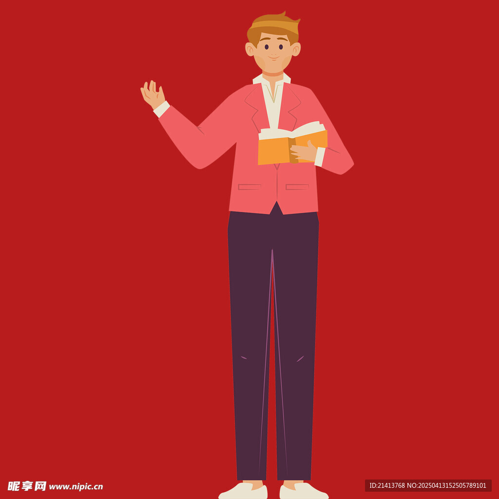 手绘教师人物