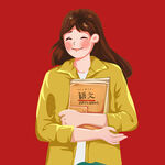 手绘教师人物
