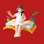 手绘教师人物